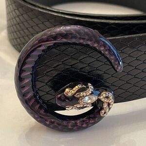 Rare! Tom Ford For GUCCI Belt SNAKE Jeweled Buckle 85 34 Fashion History PURPLE